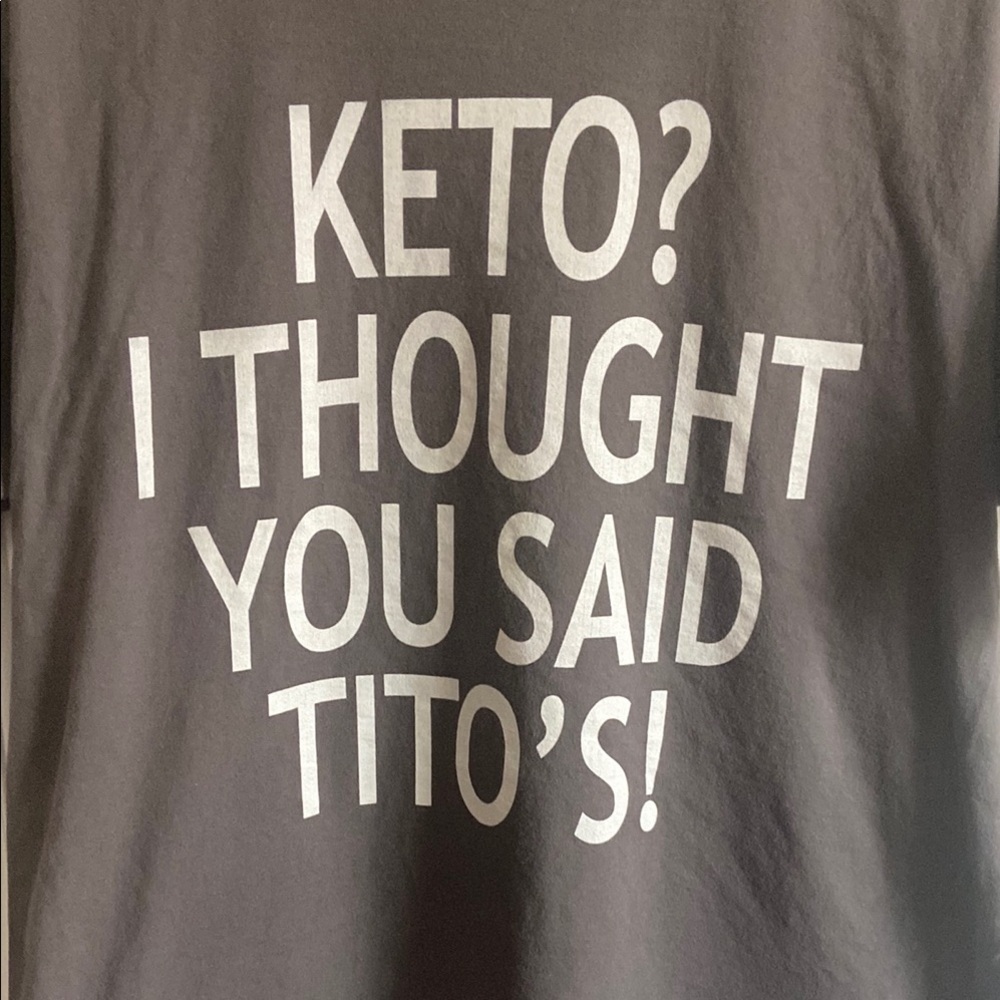 Port and Company Gray Short Sleeve Tee with Humorous Text - Picture 3 of 5